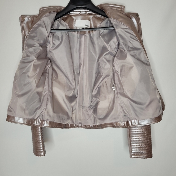 Bar III Rose Gold Quilted Moto Jacket - Picture 13 of 16